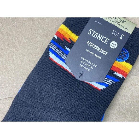 NWT Stance Feel 360 Performance HIKE Mid Cushion 1/4 Height Wool Socks SMALL - Picture 4 of 9